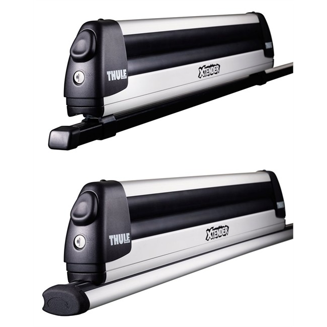 Porteskis sur barres de toit THULE XTENDER 739 pour 6 paires de skis de fond ou 4 snowboards