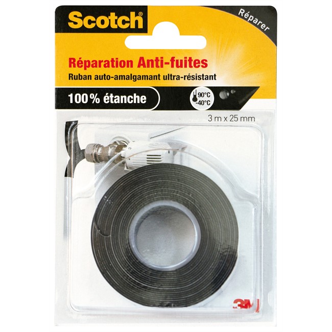Ruban adhésif de réparation antifuites autoamalgamant 25 mm x 3 m SCOTCH Norauto.fr