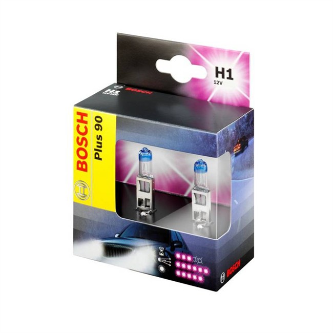 2 Ampoules Bosch H1 Plus 90 12 V