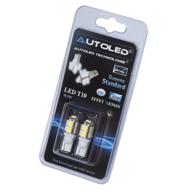 2 Ampoules 9 LEDS AUTOLED T10 Norauto.fr