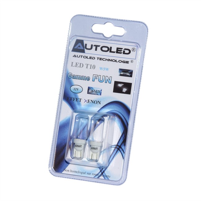 2 Ampoules Autoled T10 Blanc