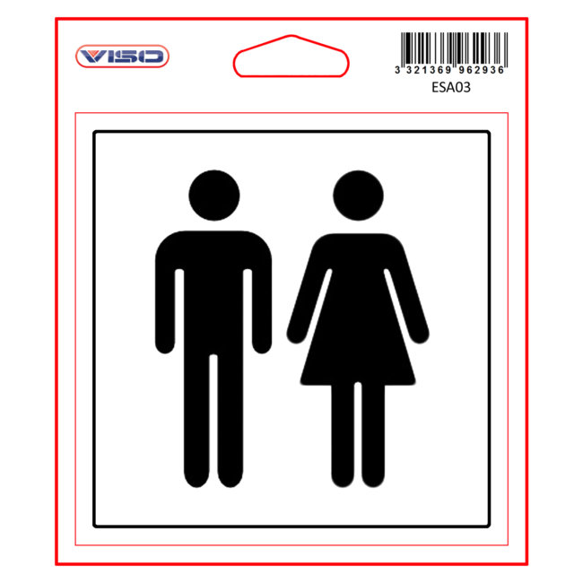 1 Sticker Autocollant Viso Toilettes
