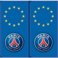 2 stickers autocollants PSG logo Europe