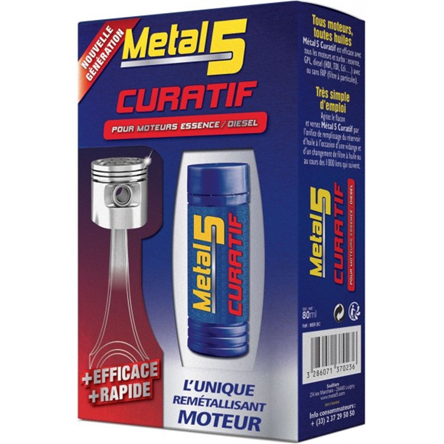 Traitement Remétallisant moteur METAL 5 Curatif 80 ml