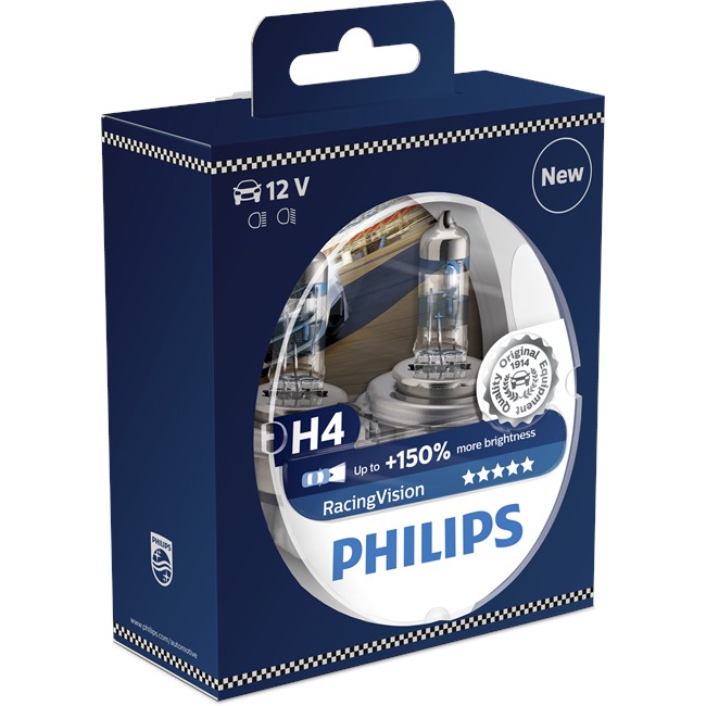 2 Ampoules PHILIPS H4 RacingVision 12 V Norauto.fr