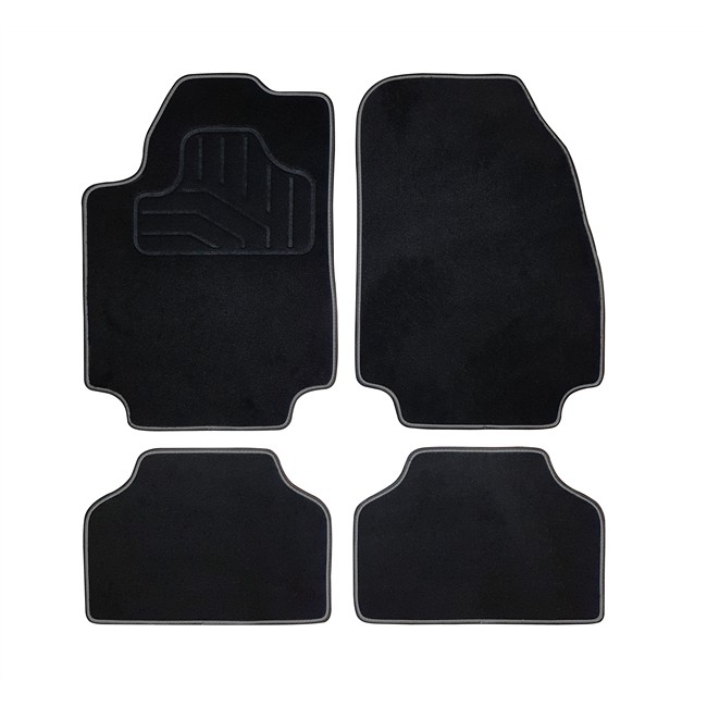 Jeu Complet De Tapis De Voiture Universels Noir Et Gris Moquette Norauto
