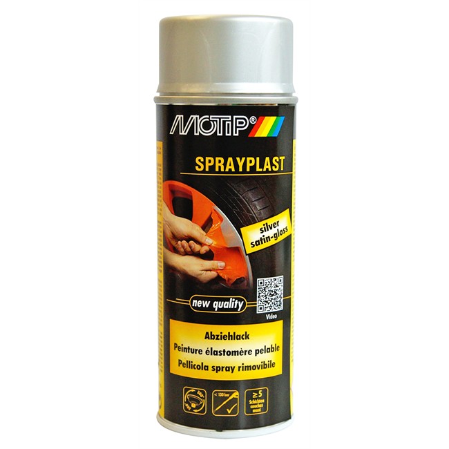 Bombe De Peinture Pelable Argent Pour Jantes Motip Sprayplast 433481 400 Ml