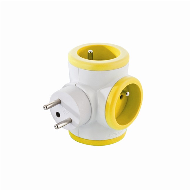 Bloc Prise Triplite 3 X 16 A Rotatif Jaune Watt&co