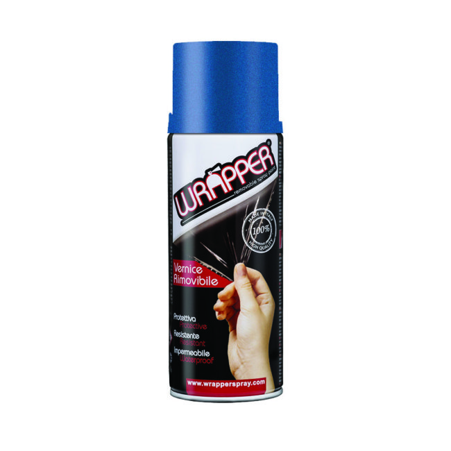 Bombe De Peinture Pelable Bleu Métallisé Pour Jantes Wrapper 400 Ml