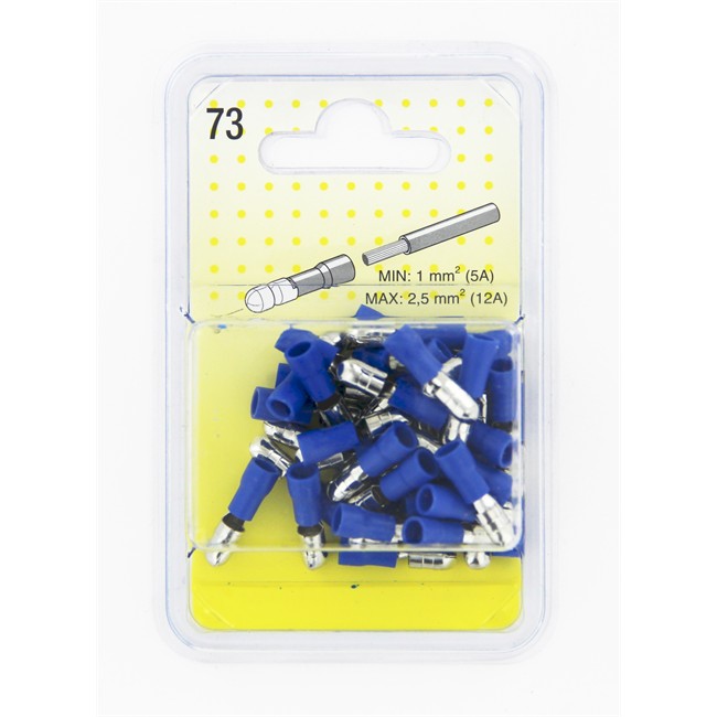 40 Cosses Cylindriques Bleues 5 Mm Mâle