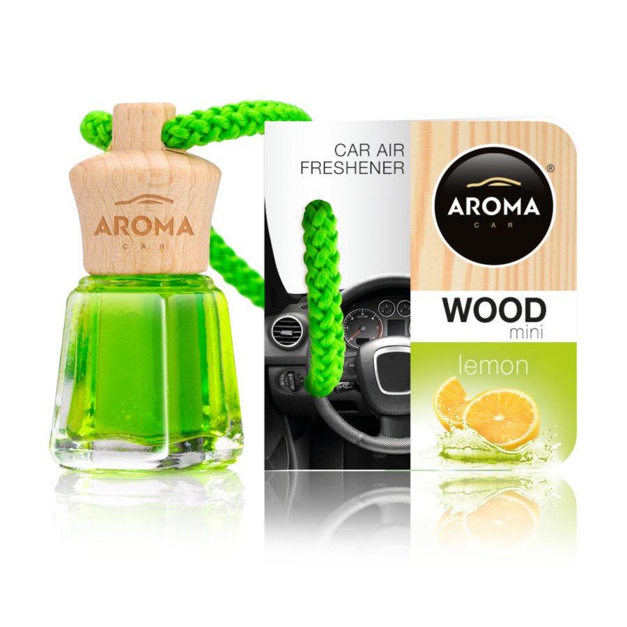 Désodorisant voiture AROMA Wood bottle senteur Citron 4ml