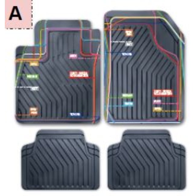 Jeu De Tapis Semi-personnalisés En Pvc Norauto Taille A Noir