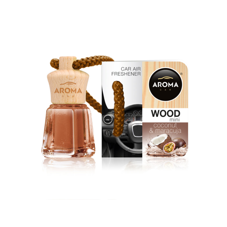 Désodorisant voiture AROMA CAR Wood Bottle Coconut & Maracuja 4ml