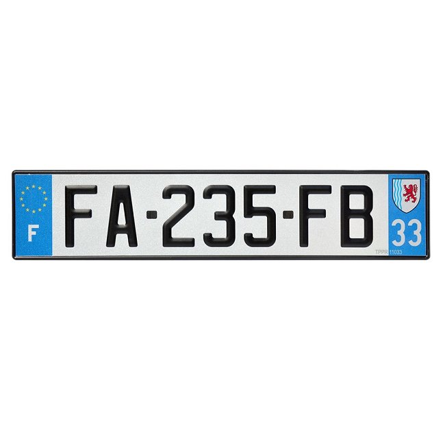 Autocollant Plaque Immatriculation Département 33 La Teste - Dimensions 4,5x9,8 Cm, Vinyle Résistant, Livré Par 2, Fabriqué En France