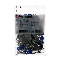 50 Rivets aluminium épanouis 4 X 16 mm avec capuchons blancs, bleus et noirs
