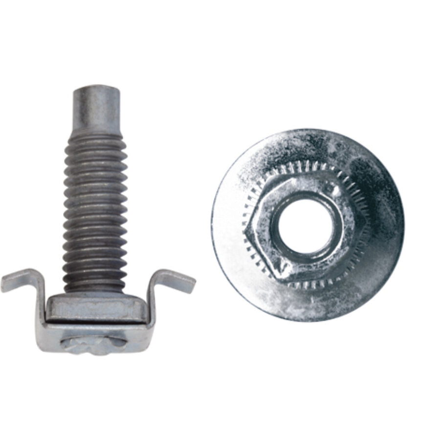 2 Vis en cage M6 X 20 mm avec 2 écrous de verrouillage pour carénage sous moteur