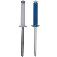 32 Rivets aluminium épanouis blancs et bleus 4 X 20 mm