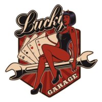 DECOR RESINE 3D PIN UP CLE CARTE LUCKY