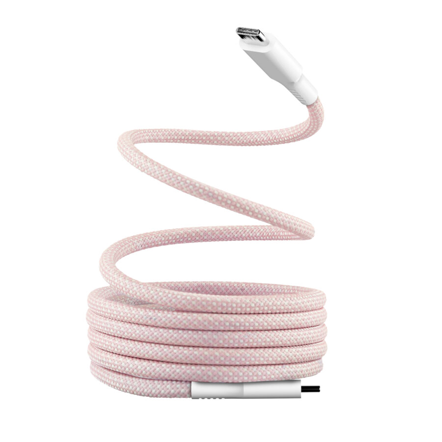 Câble USB-C/USB-C 1.5m gaine aimantée_x000D_ rose