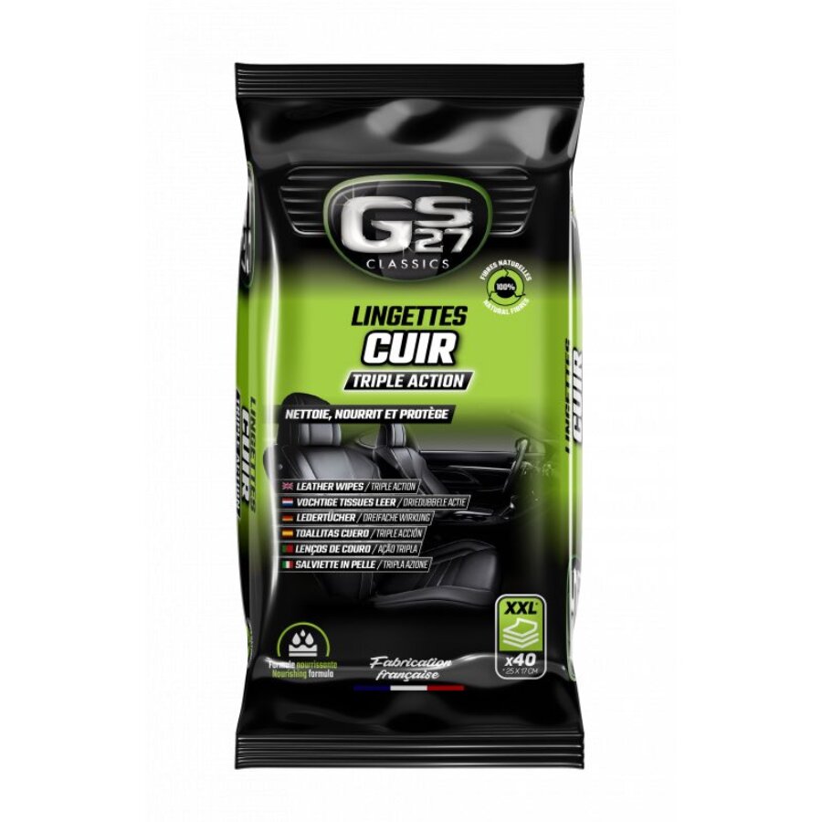 Lingettes cuir - triple action x40 GS27