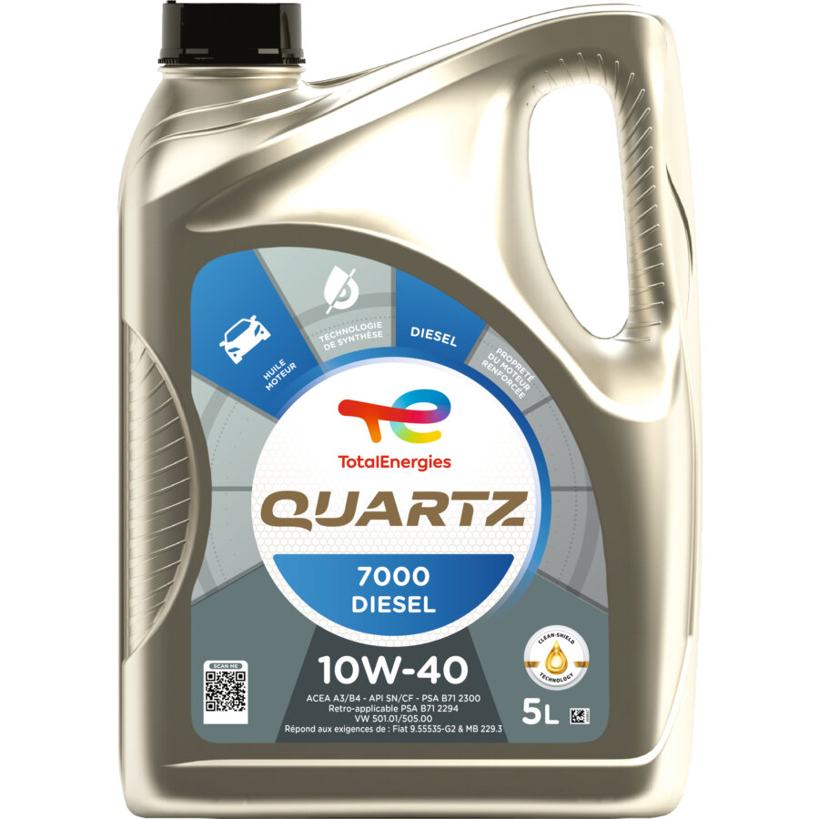 Huile moteur TOTALENERGIES Quartz 7000 10W40 Diesel 5 L