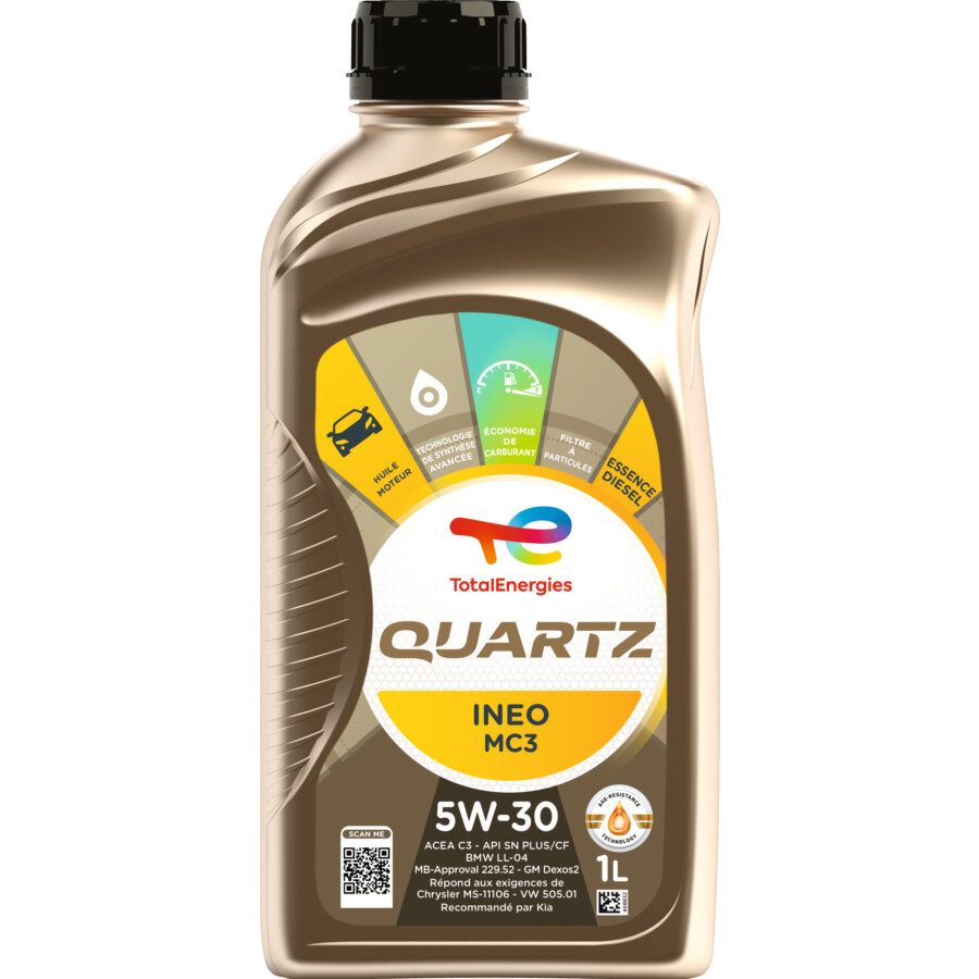 Huile moteur TOTALENERGIES Quartz Ineo MC3 TOTALENERGIES 5W30 Essence et Diesel 1 L