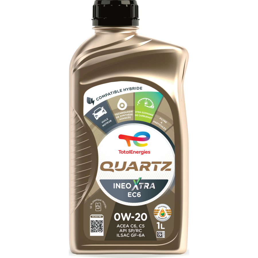 Huile moteur TOTALENERGIES Quartz Ineo Xtra EC6 0W-20 1L