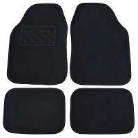 4 tapis universel en moquette noir