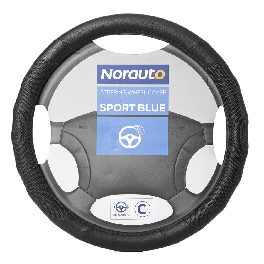 Couvre volant NORAUTO Classic Sport noir et bleu