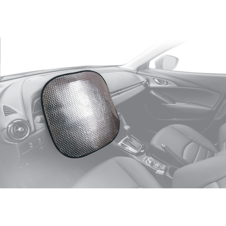 Couvre-Volant Pare-Soleil Protection Thermique - Housse Volant Voiture Diamètre 50cm Argent + Films Vitres