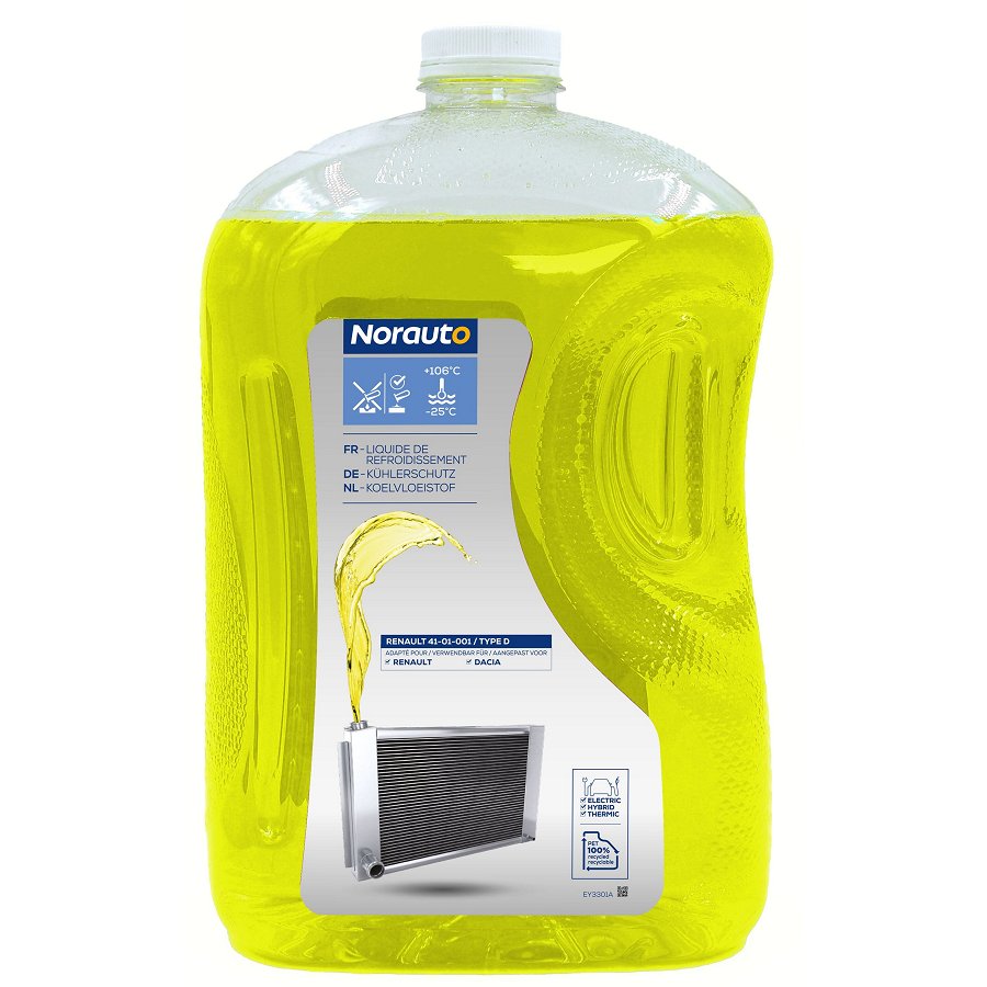 Liquide de refroidissement jaune -25°C NORAUTO 5 L