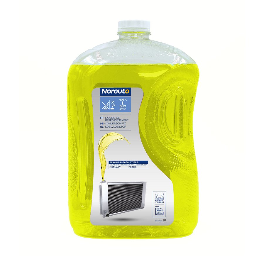 Liquide de refroidissement jaune -25°C NORAUTO 5 L