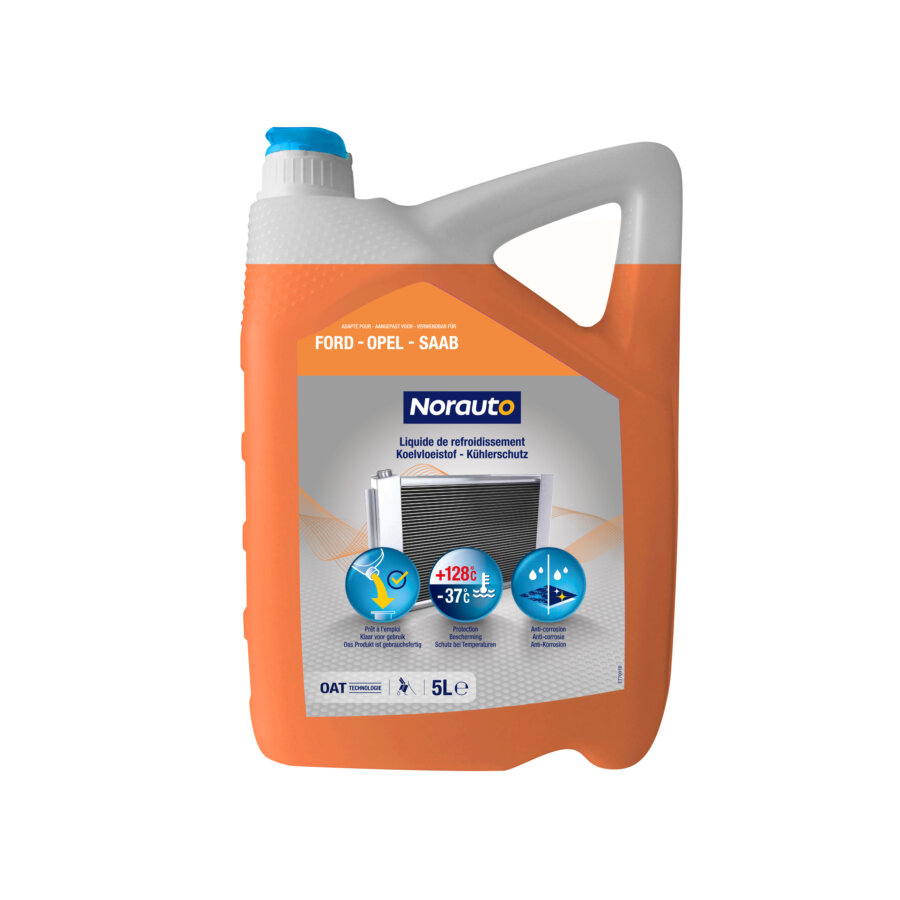 Liquide de refroidissement orange 37°C NORAUTO 5 L Norauto.fr
