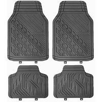 4 tapis universels en PVC noir