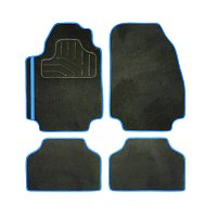 4 tapis universels en moquette NORAUTO noir et bleu