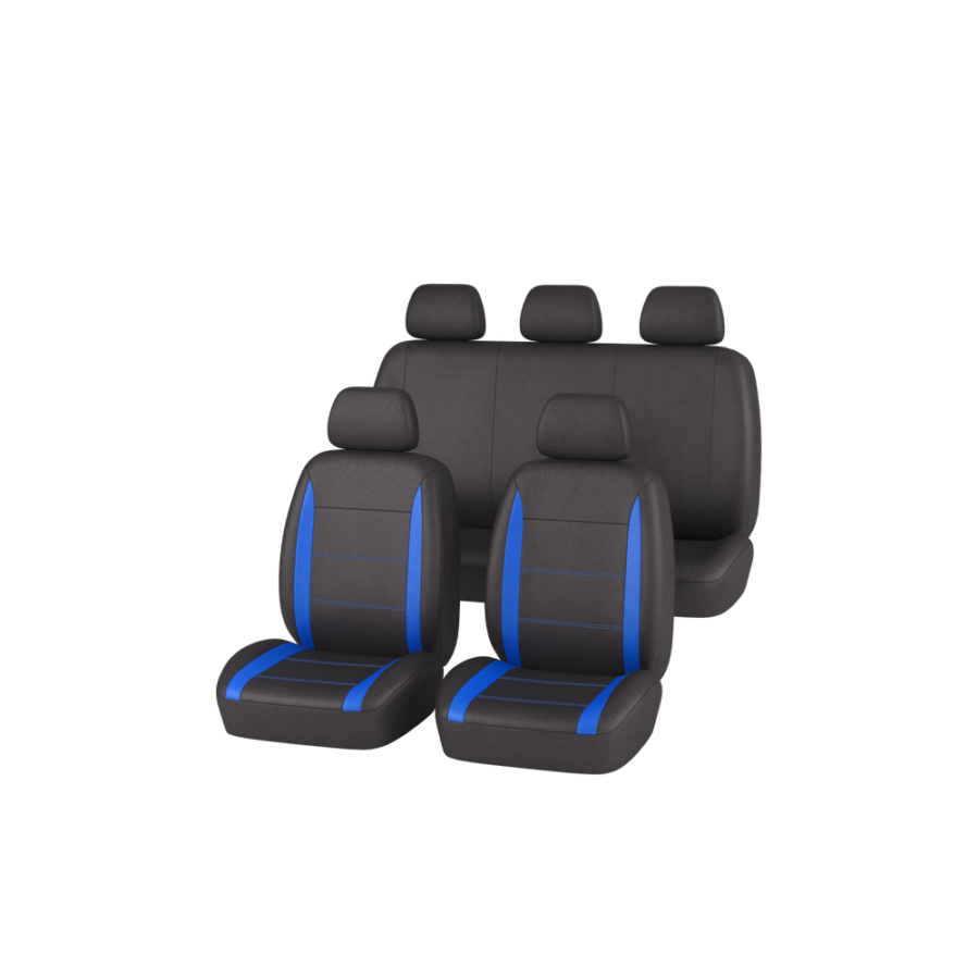 Jeu complet de housses universelles voiture 1ER PRIX bleu et noir