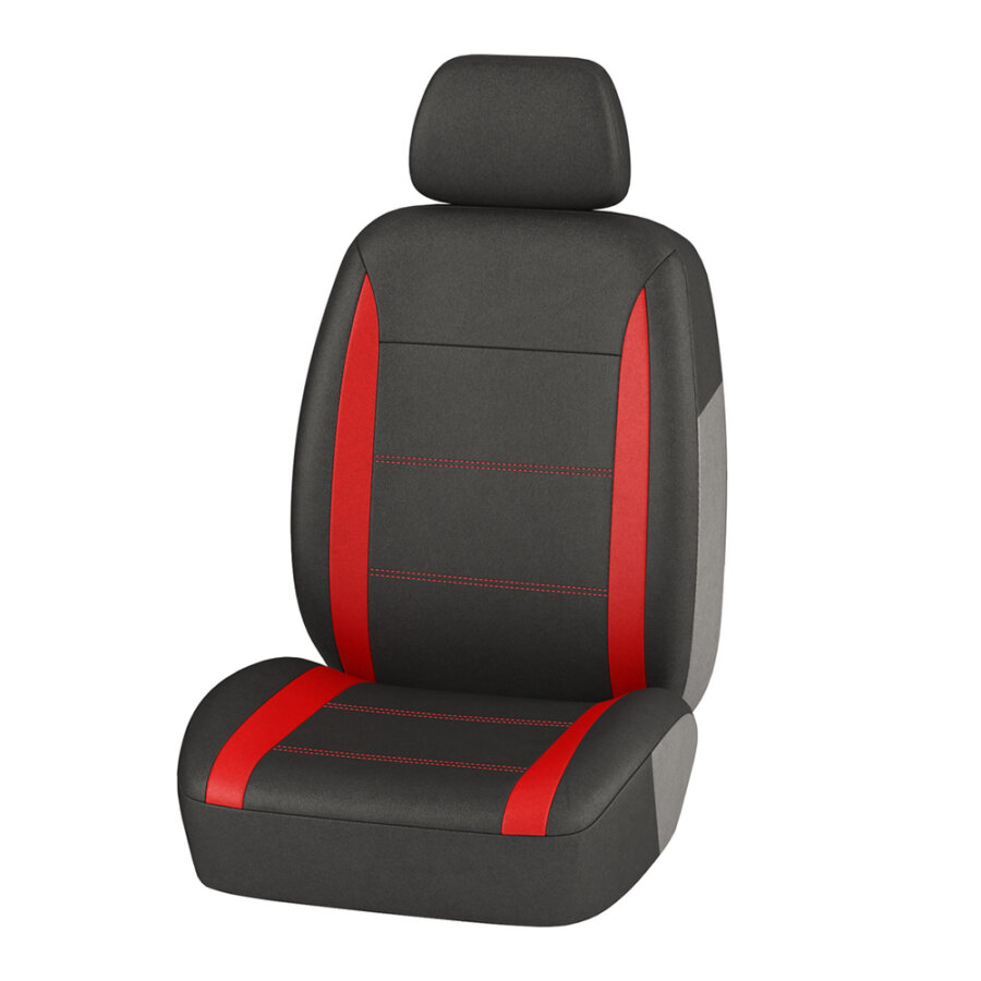 1 Housse universelle siège avant voiture 1ER PRIX noir et rouge