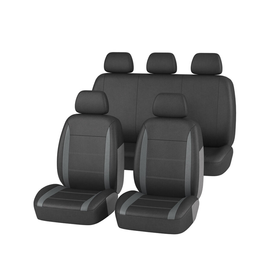 Jeu complet de housses universelles voiture 1ER PRIX gris et noir
