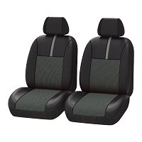 Jeu de 2 housses universelles sièges avant voiture NORAUTO Uranus noir avec certification KBA