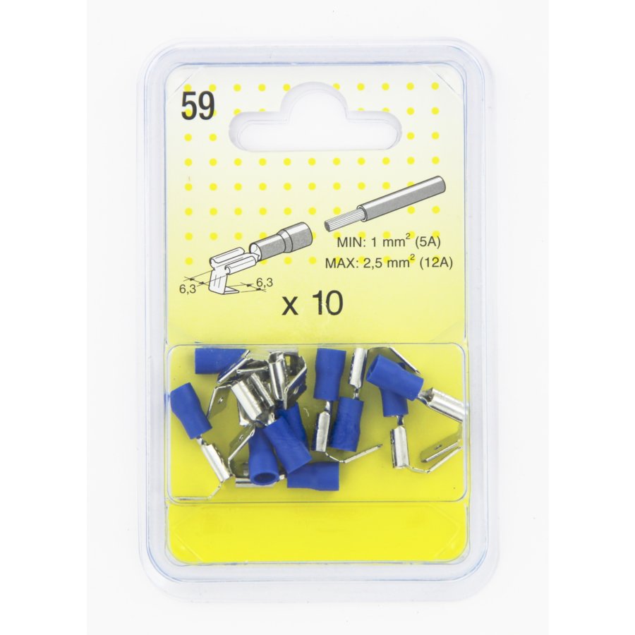 10 Cosses plates raccord 6,3 mm mâle + femelle
