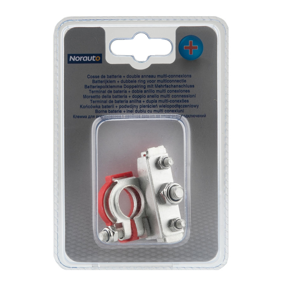 Cosse de batterie double anneau multi-connexions (+) NORAUTO