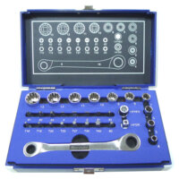 Coffret clé à cliquet carré 1/2'' + douilles 12 pans 4-13 mm et embouts NORAUTO 29 pièces