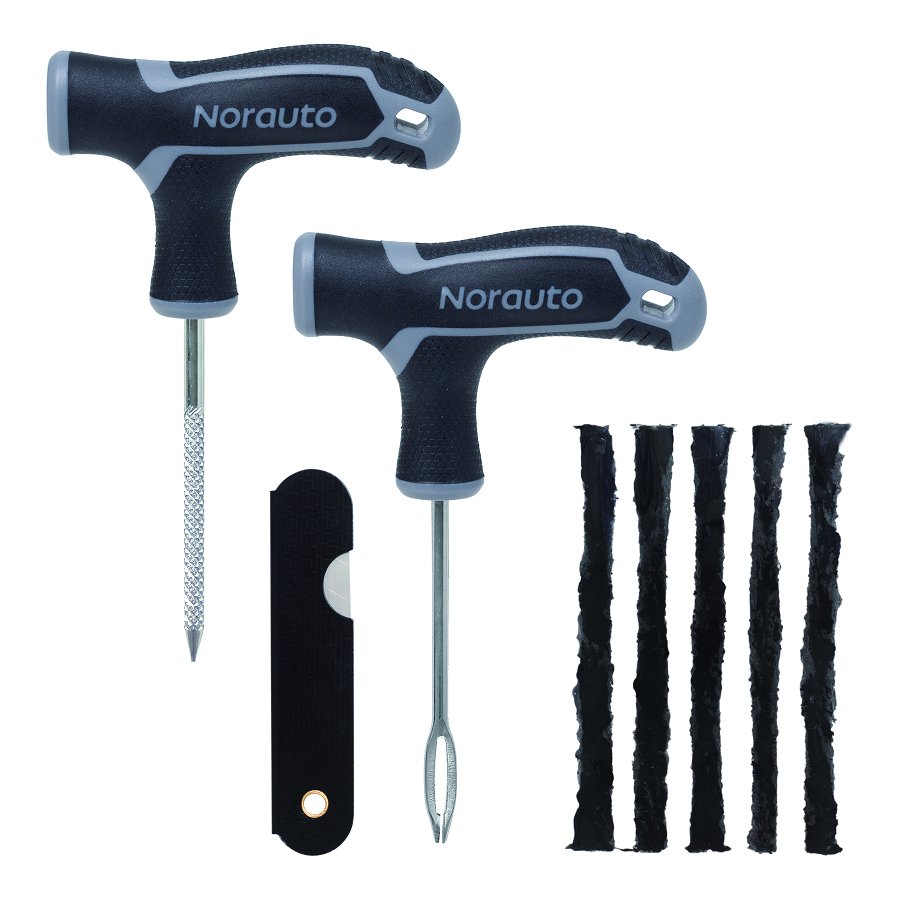 Kit de réparation crevaison provisoire par mèche NORAUTO 8 pièces