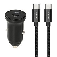 Chargeur de voiture USB C 20W+ Câble USB C /USB C L80 CM NORAUTO