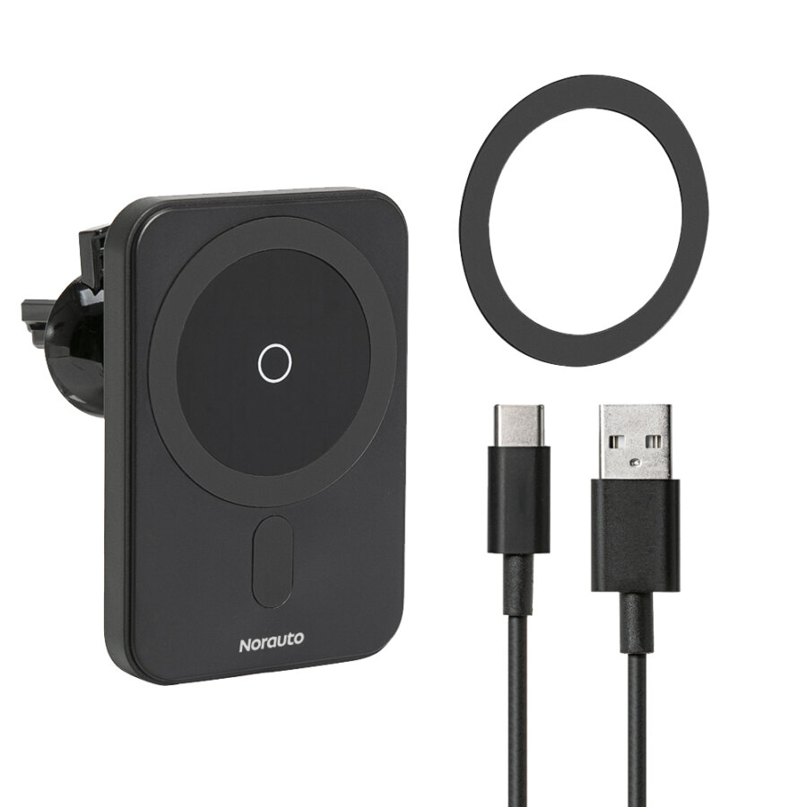 Support de téléphone magnétique NORAUTO premium avec charge sans fil 15W