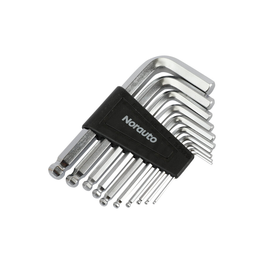10 clés coudées Allen à tête sphérique H1,5-H10 NORAUTO