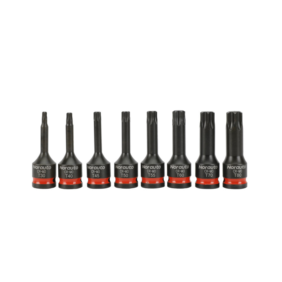 8 douilles à chocs Torx T30-T80 carré NORAUTO 1/2"