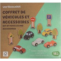 Coffret véhicules et accessoires en bois dès 18 mois VERTBAUDET