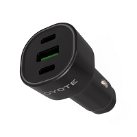 Chargeur allume-cigare coyote 2xUSB-C + 1xUSB-A