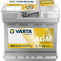Batterie VARTA A9 Start & Stop Silver AGM 50 Ah - 540 A